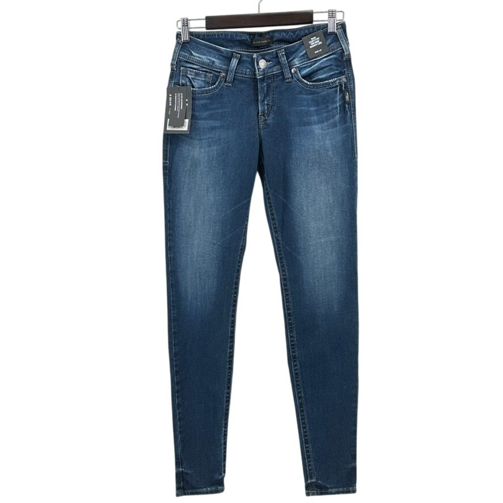 Silver Jeans Co Suki Curvy Mid‎ Rise Skinny Leg Jeans Indigo Womens 28/31 NEW!!